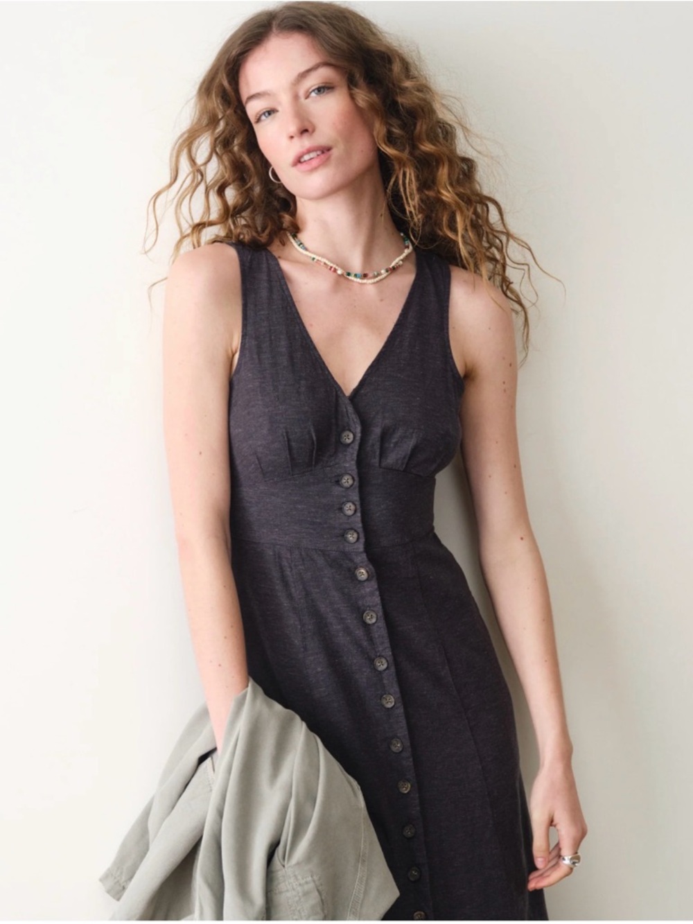 Faherty - new with tags! Camila Maxi Dress, size large, dark blue - Picture 6 of 6